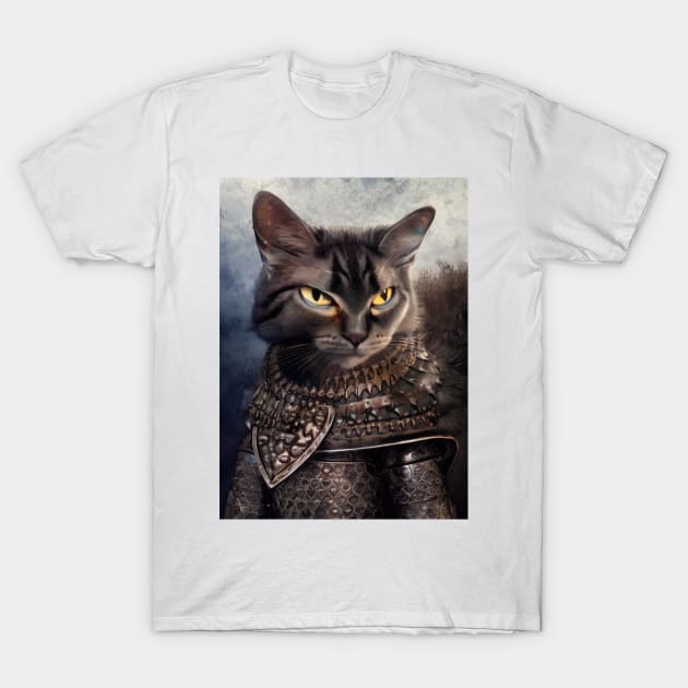 Armored knight cat: Burglar T-Shirt by Dendros-Studio